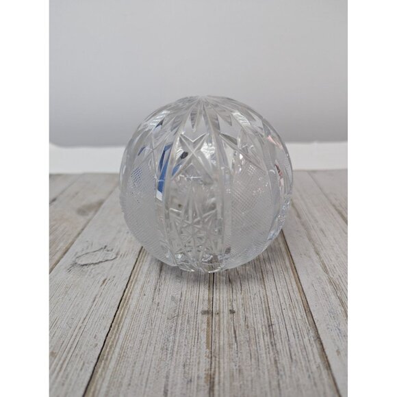 None Other - Crystal Tea Light Candle Trinket Bowl Holder 3 3/4" Cut